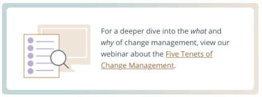 five tenets of change management